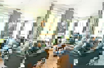 Internal of a Luxury Lodge Living Room with Freestanding Furniture