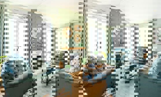 Internal of a Luxury Lodge Living Room with Freestanding Furniture