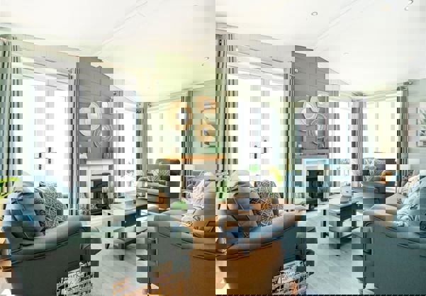 Internal of a Luxury Lodge Living Room with Freestanding Furniture