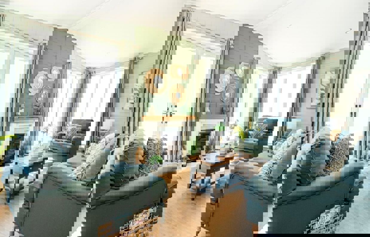 Internal of a Luxury Lodge Living Room with Freestanding Furniture