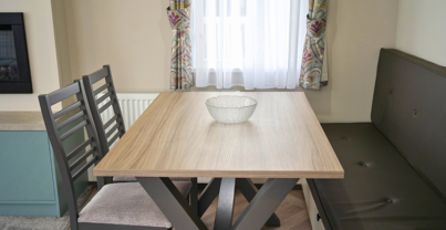 Internal of a caravan dining area