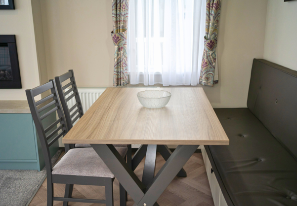 Internal of a caravan dining area