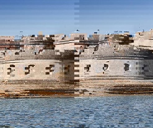 A castle on the coastline 