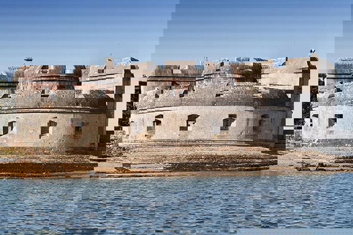 A castle on the coastline 