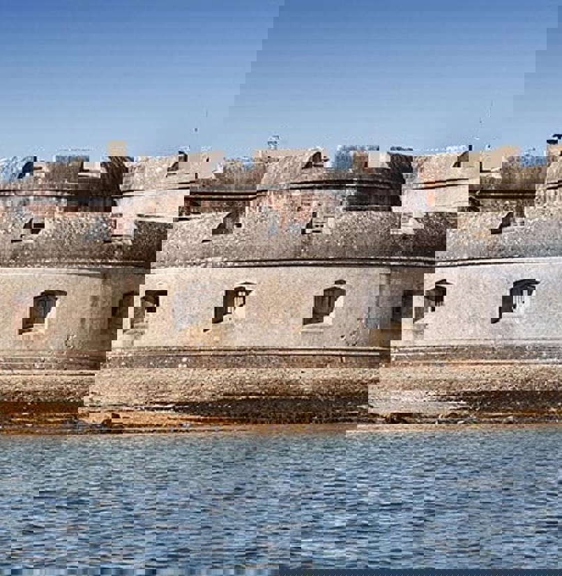 A castle on the coastline 