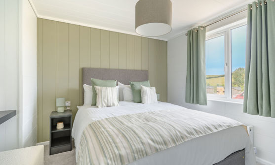 Internal of a luxury lodge master bedroom