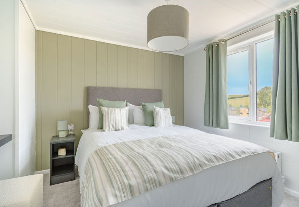 Internal of a luxury lodge master bedroom