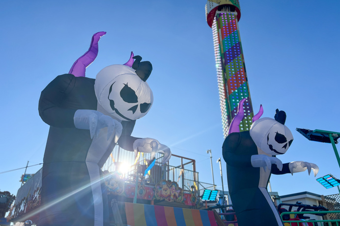 Two scary blown up figures at Southside Funfair