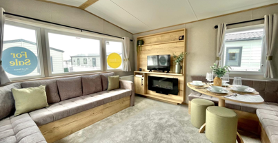 Internal of a caravan lounge diner