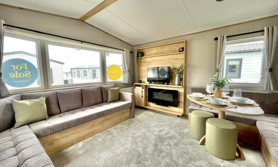 Internal of a caravan lounge diner