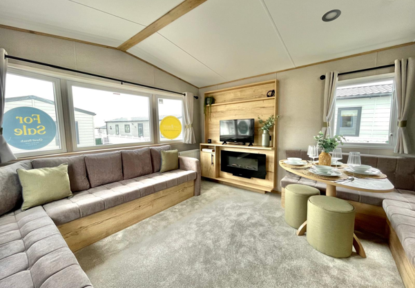 Internal of a caravan lounge diner