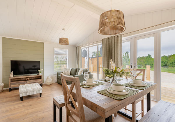 Internal of a luxury lodge open plan living space
