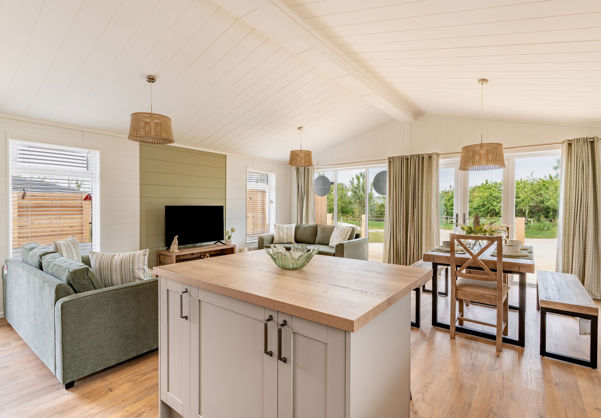 Internal of a luxury lodge open plan living space