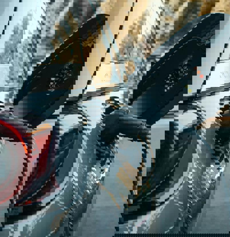 An electric car being charged