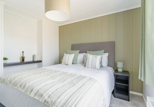 Internal of a luxury lodge master bedroom