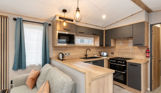 Internal of a caravan kitchen lounge
