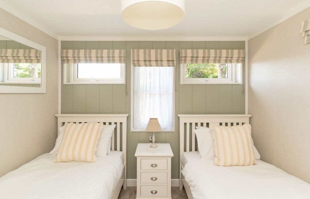 Internal of a lodge twin bedroom 