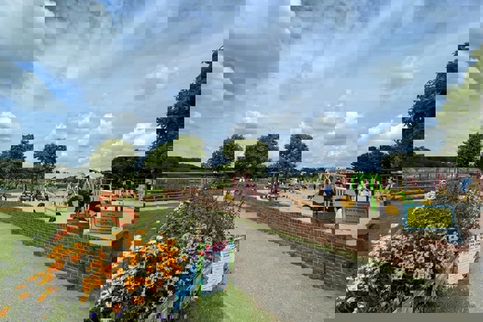 The children's play area at Farmer Palmer's Farm Park