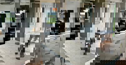 Modern kitchen and breakfast bar island