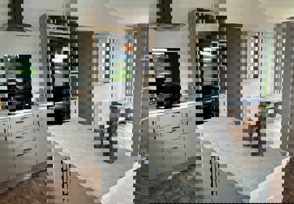 Modern kitchen and breakfast bar island