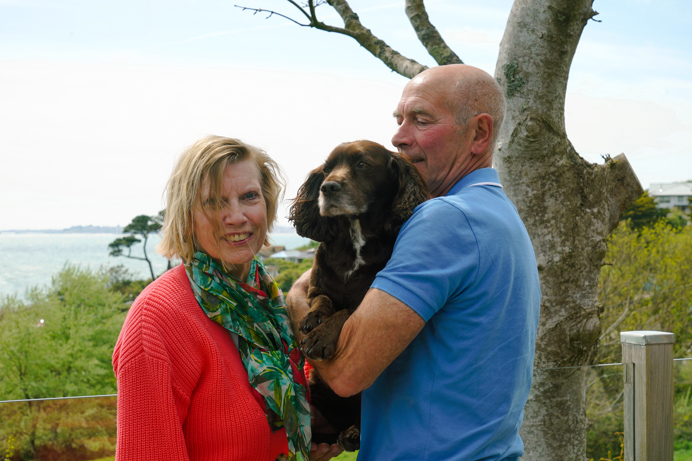 Osmington Owners with dog on deck