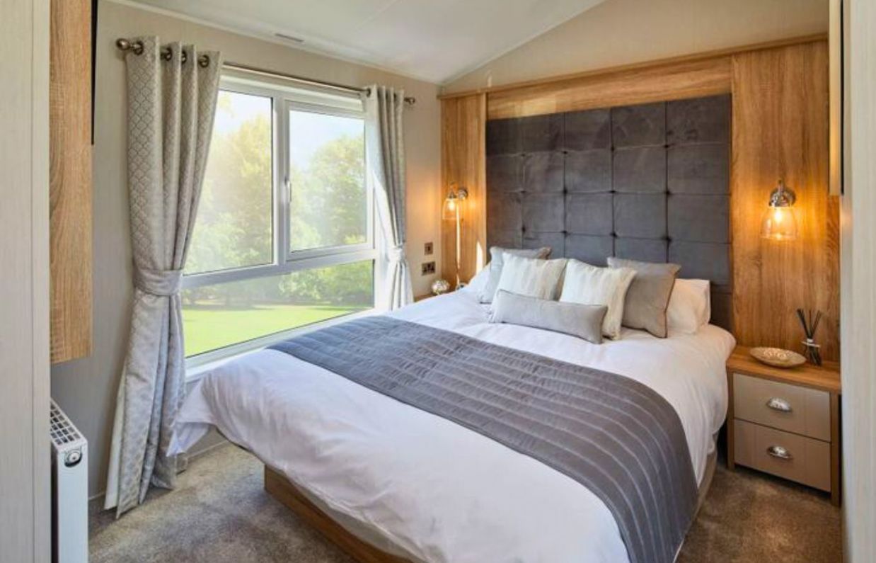 Internal of a caravan master bedroom