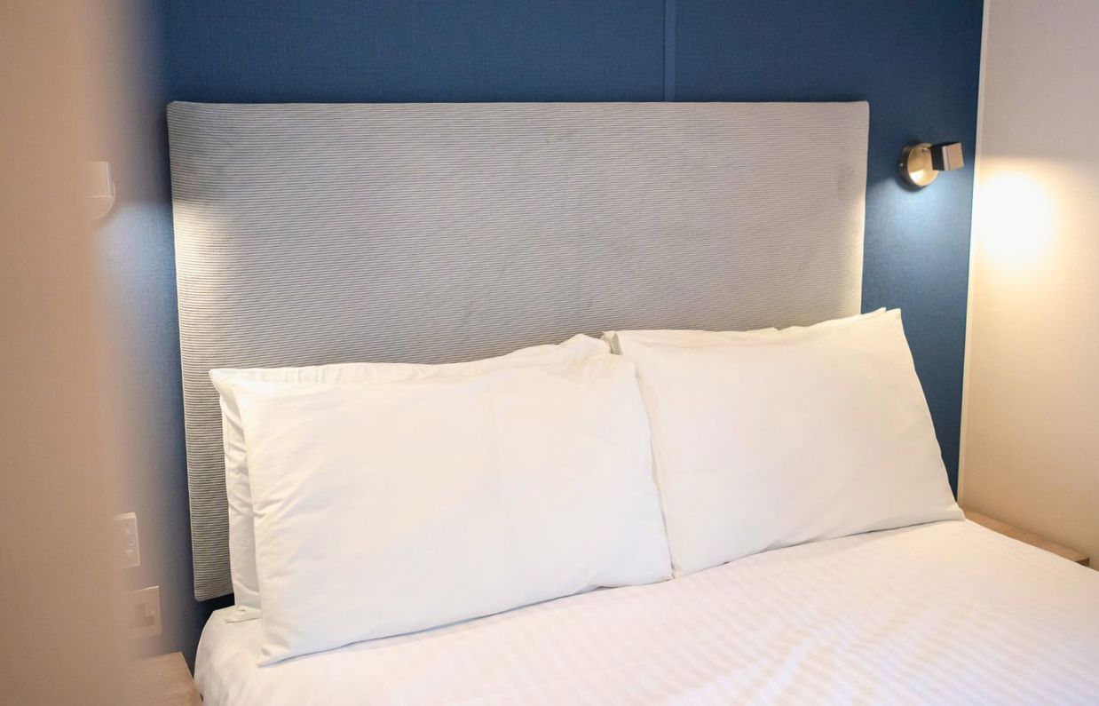 Internal of a caravan double bedroom