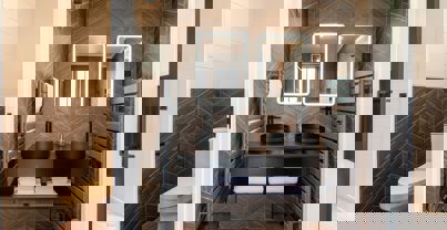 Interior of a Super Lodge Ensuite with His & Hers Sinks