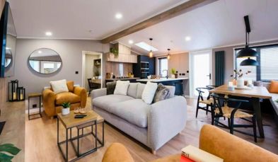 Internal of a lodge open plan living space