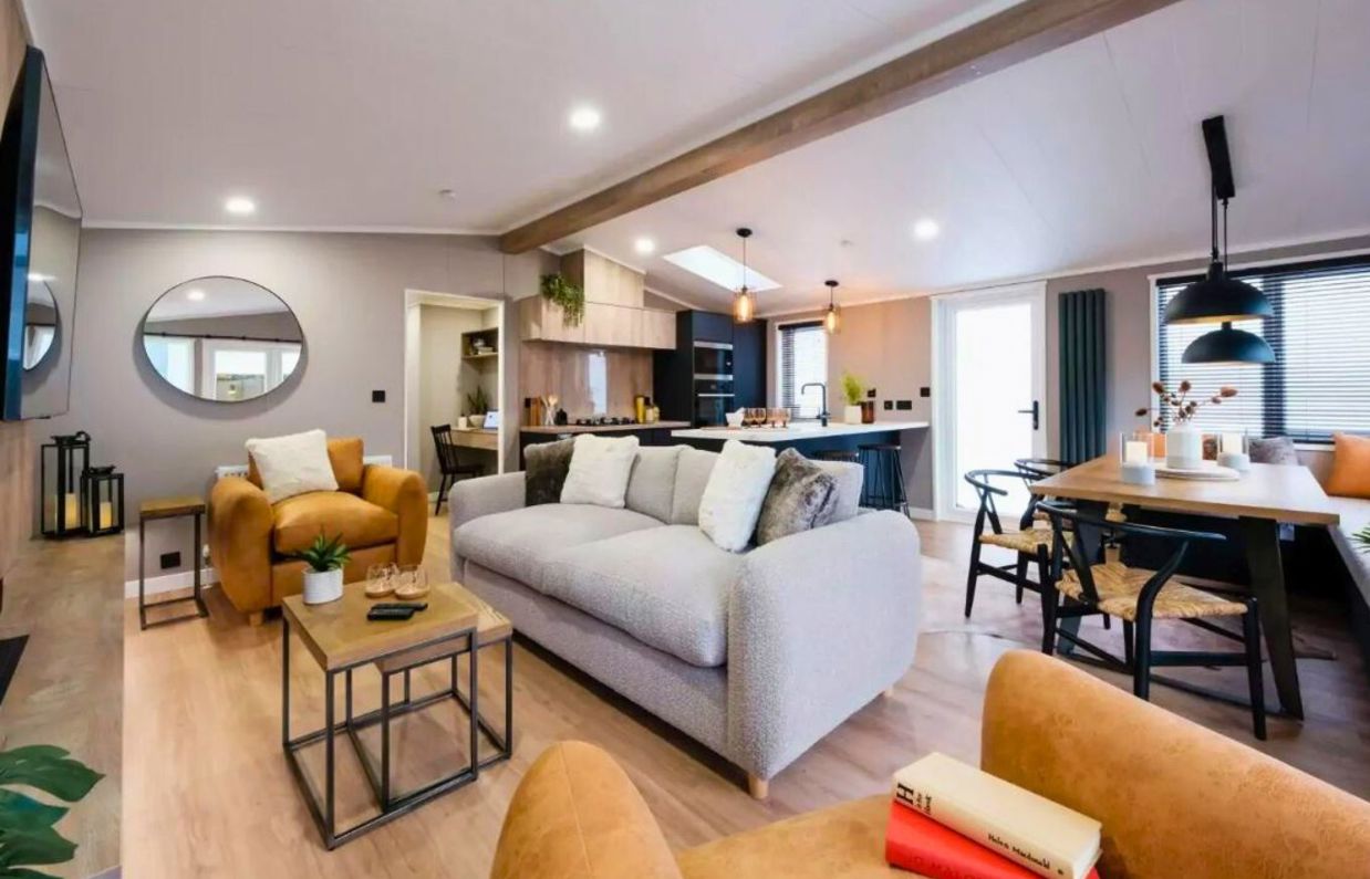 Internal of a lodge open plan living space