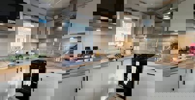 Internal of a Caravan Kitchen