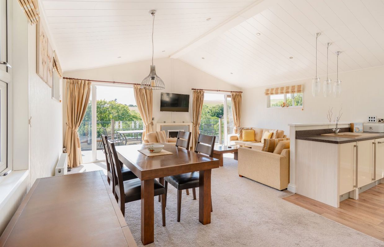 Internal of a lodge open plan living space