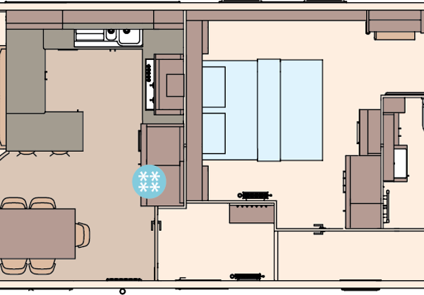 A representative floorplan of a caravan accommodation 