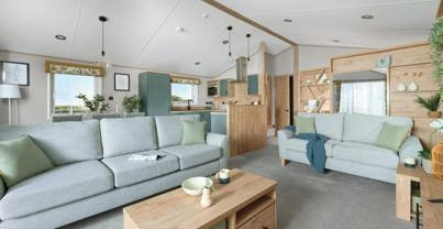 Internal of a lodge open plan living space