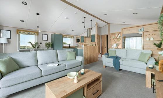 Internal of a lodge open plan living space