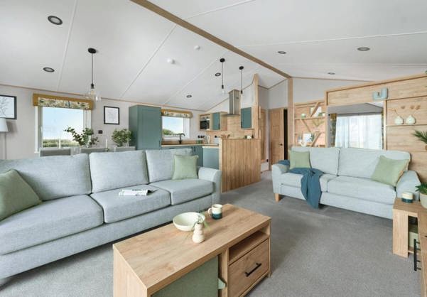 Internal of a lodge open plan living space
