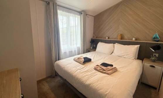 Internal of a caravan master bedroom