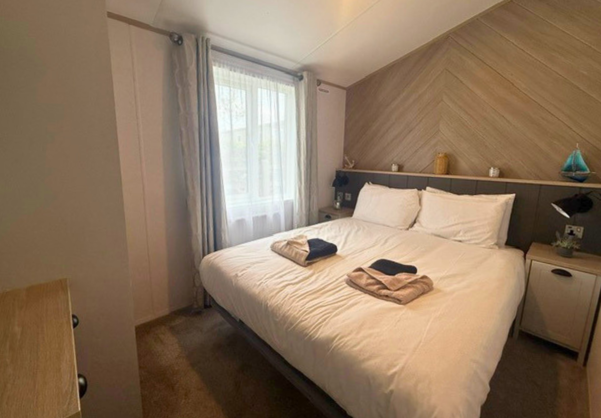 Internal of a caravan master bedroom