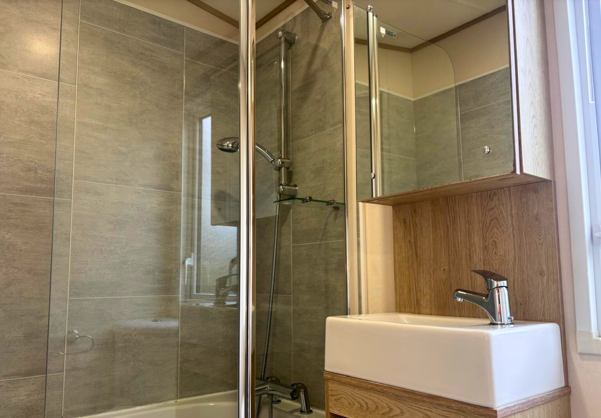 Internal of a caravan bathroom