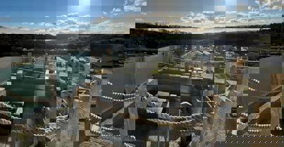 Sunken fire Pit and View of Valley