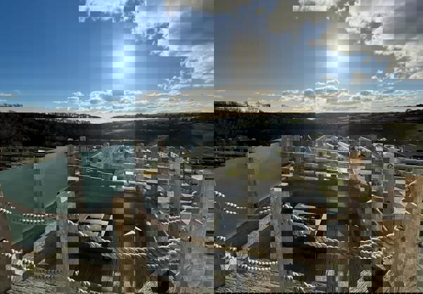 Sunken fire Pit and View of Valley