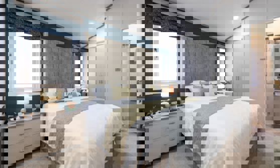 Internal of a Caravan Master Bedroom