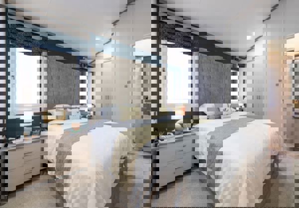 Internal of a Caravan Master Bedroom