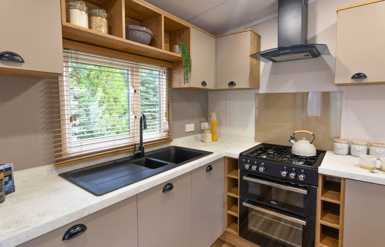 Internal of a caravan kitchen