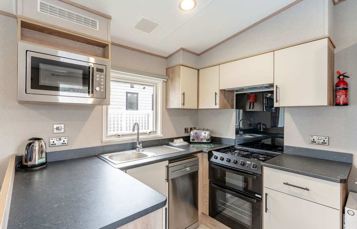 Internal of a caravan kitchen