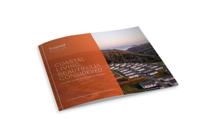 A mockup of a sales brochure for Tregoad Holiday Park