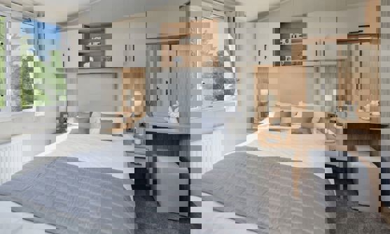 Internal of a Caravan Master Bedroom