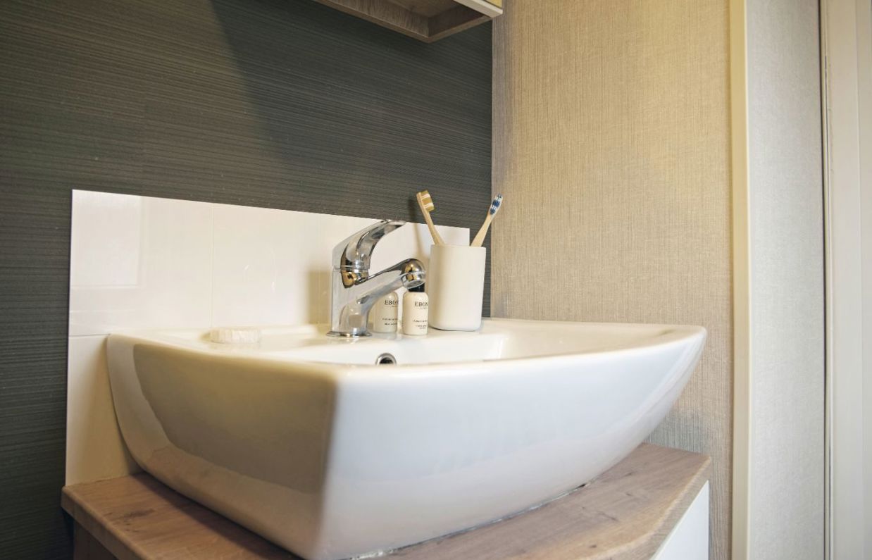 Internal of a caravan bathroom sink