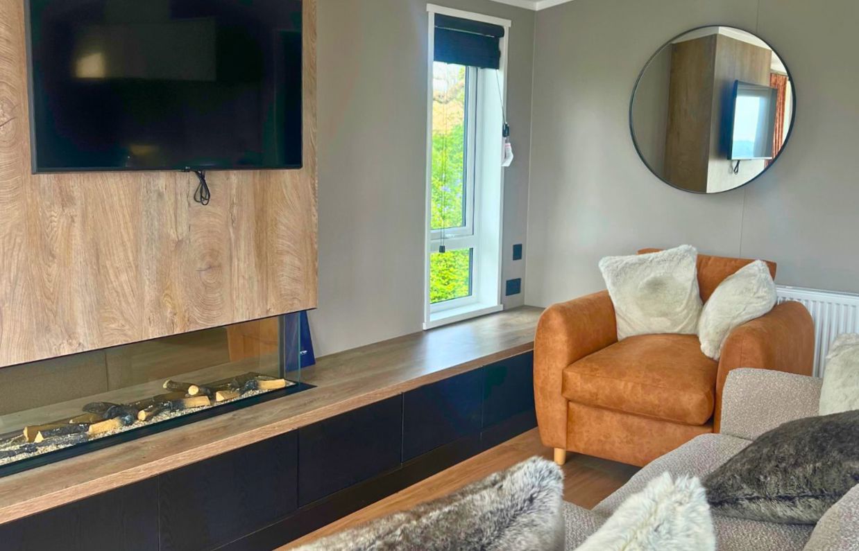 Internal of a lodge open plan lounge