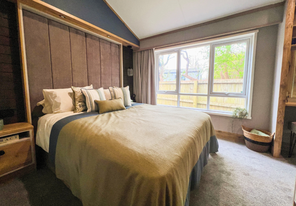 Internal of a caravan master bedroom